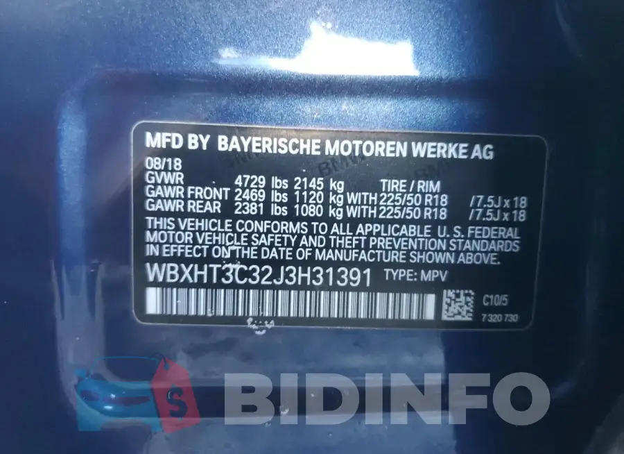 WBXHT3C32J3H31391 Photo# 13