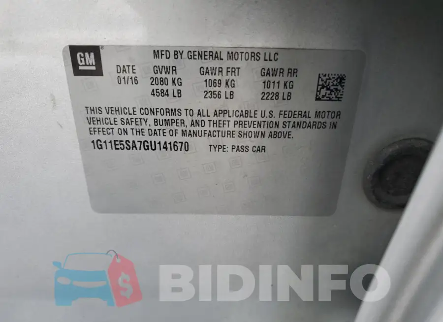 1G11E5SA7GU141670 Photo# 12