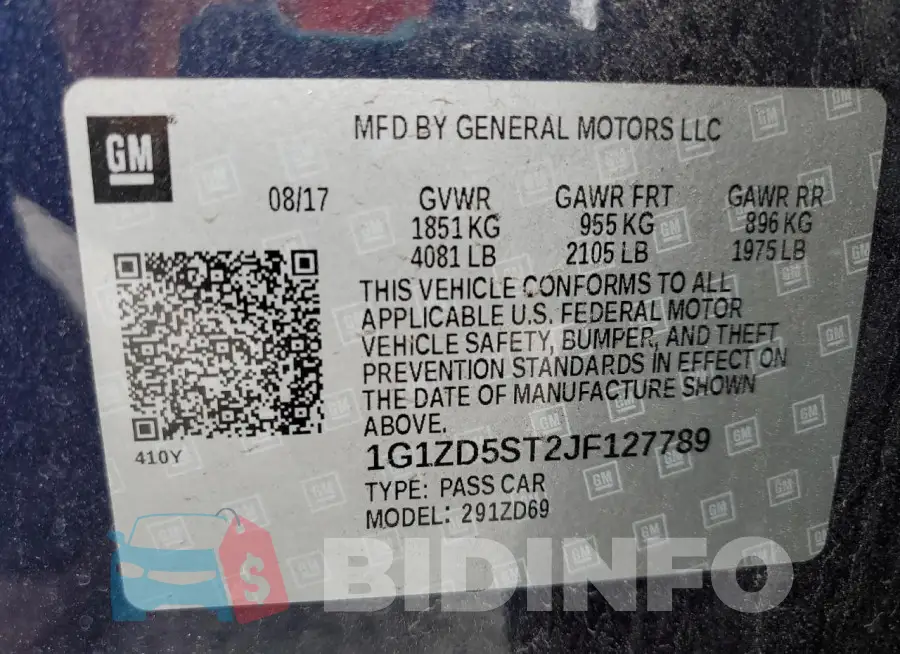 1G1ZD5ST2JF127789 Photo# 12