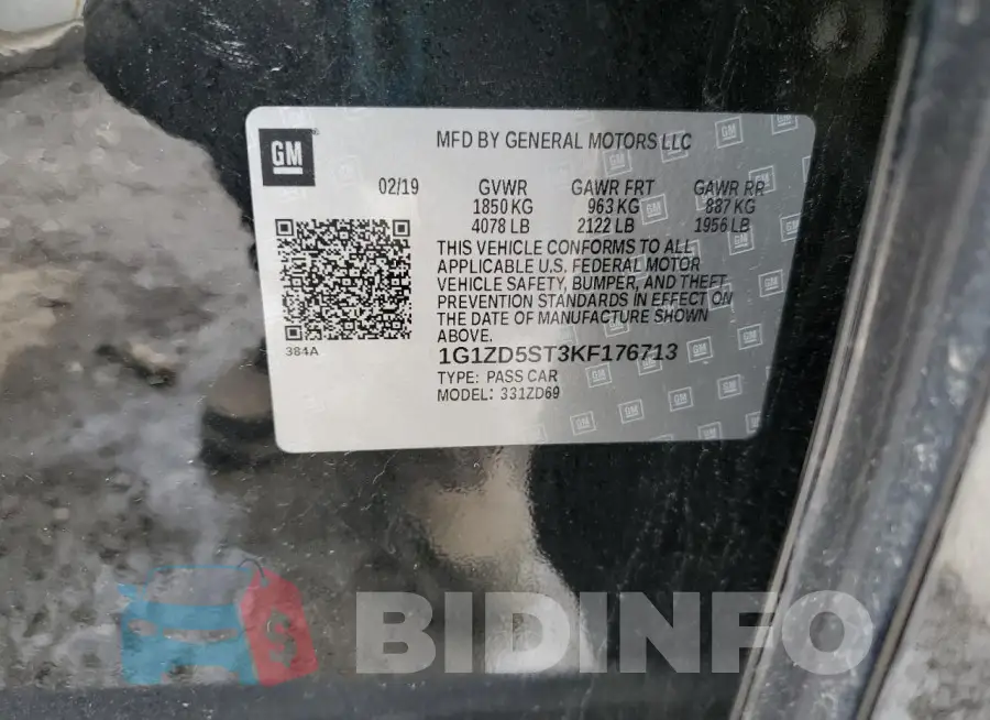1G1ZD5ST3KF176713 Photo# 13