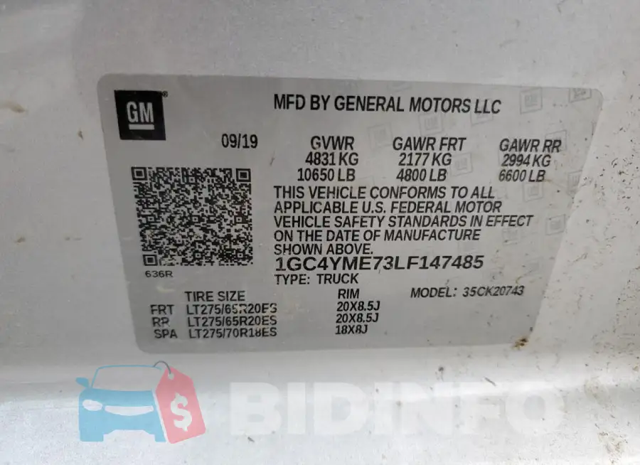 1GC4YME73LF147485 Photo# 12