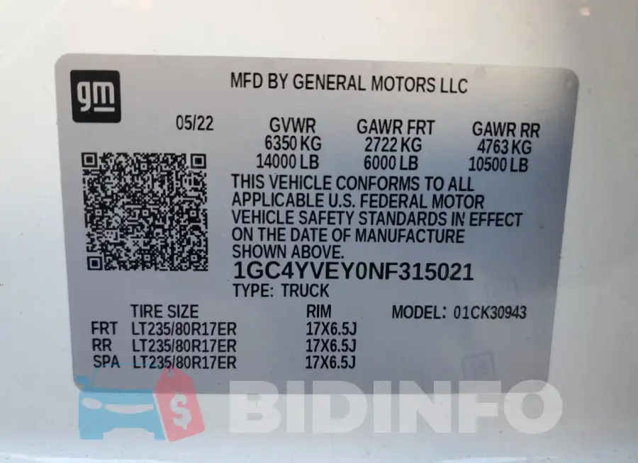 1GC4YVEY0NF315021 Photo# 12