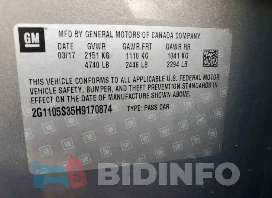 2G1105S35H9170874 Photo# 13