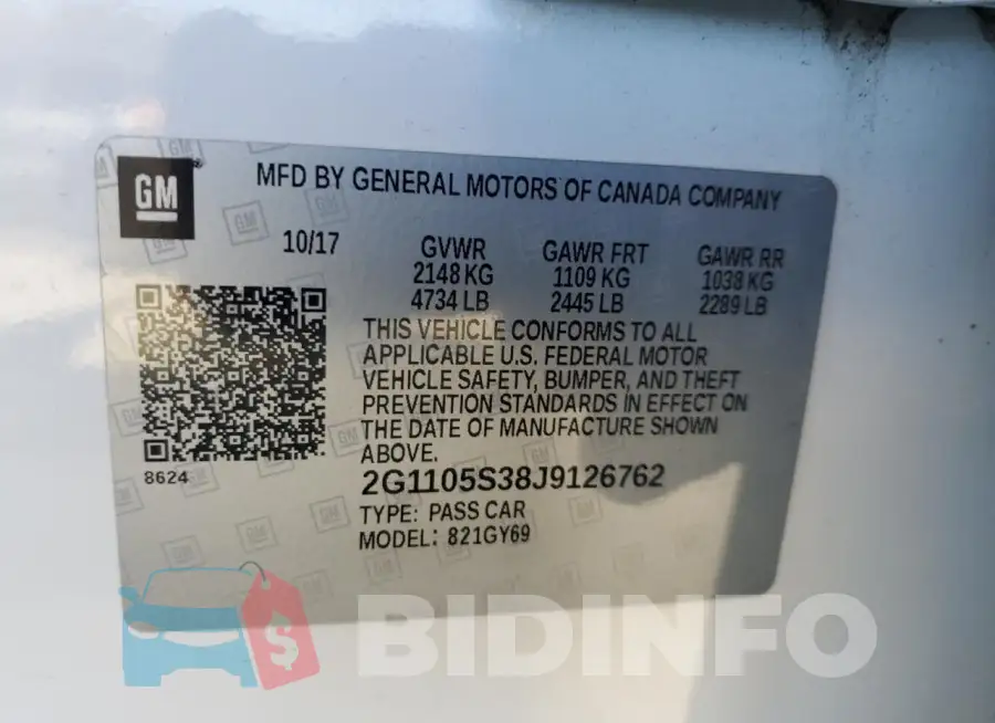 2G1105S38J9126762 Photo# 12