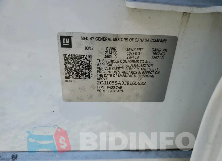 2G1105SA3J9165533 Photo# 13