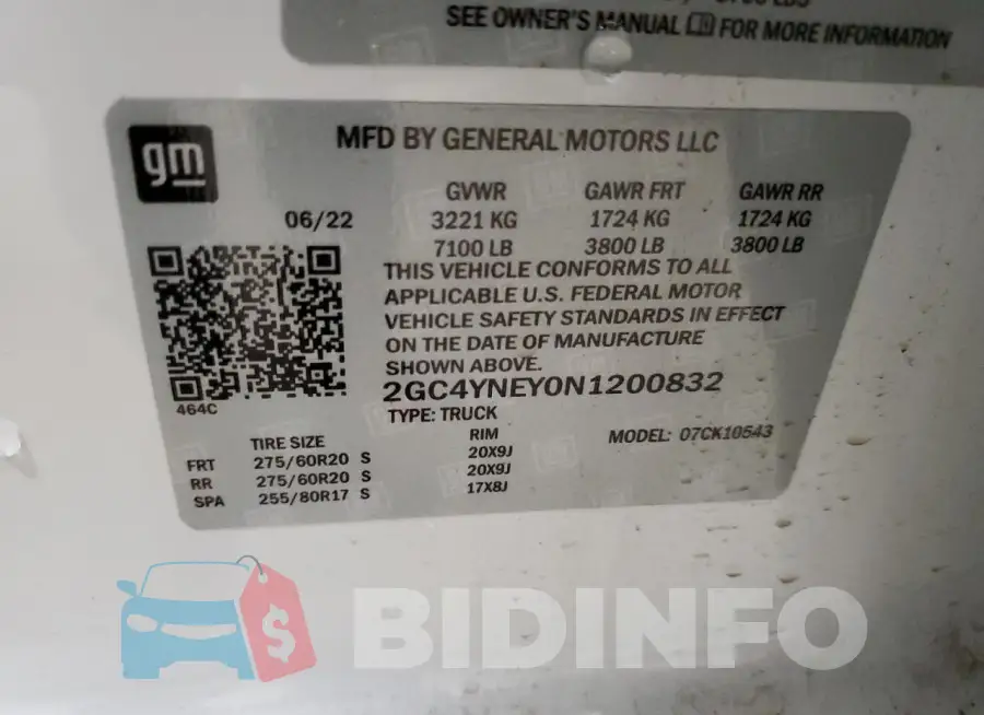 2GC4YNEY0N1200832 Photo# 12