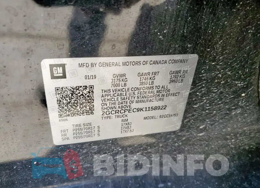 2GCRCPEC9K1158922 Photo# 12