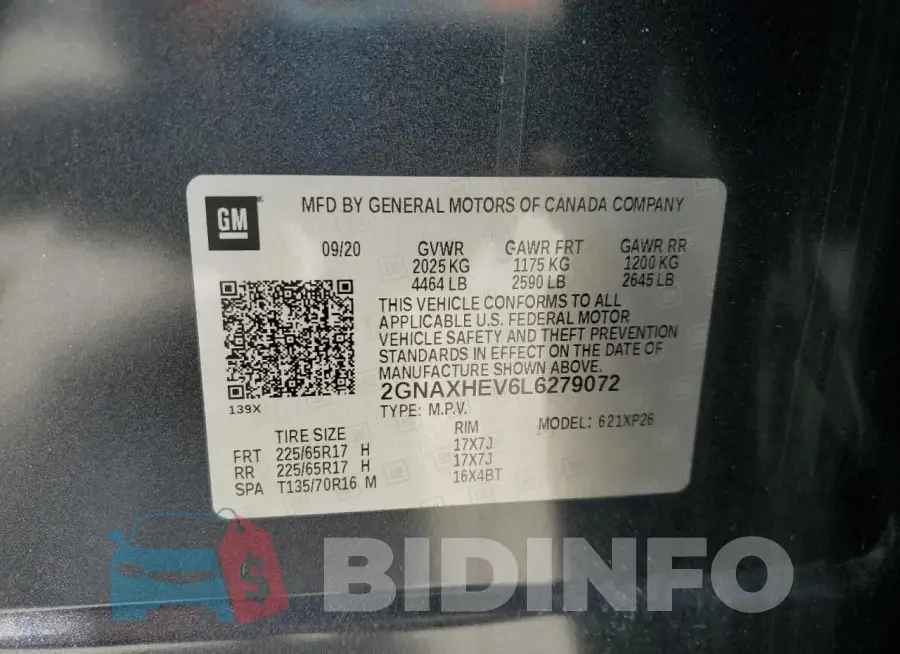 2GNAXHEV6L6279072 Photo# 13