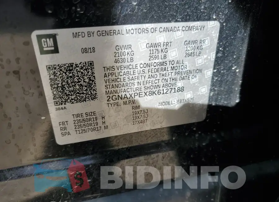 2GNAXPEX8K6127188 Photo# 13