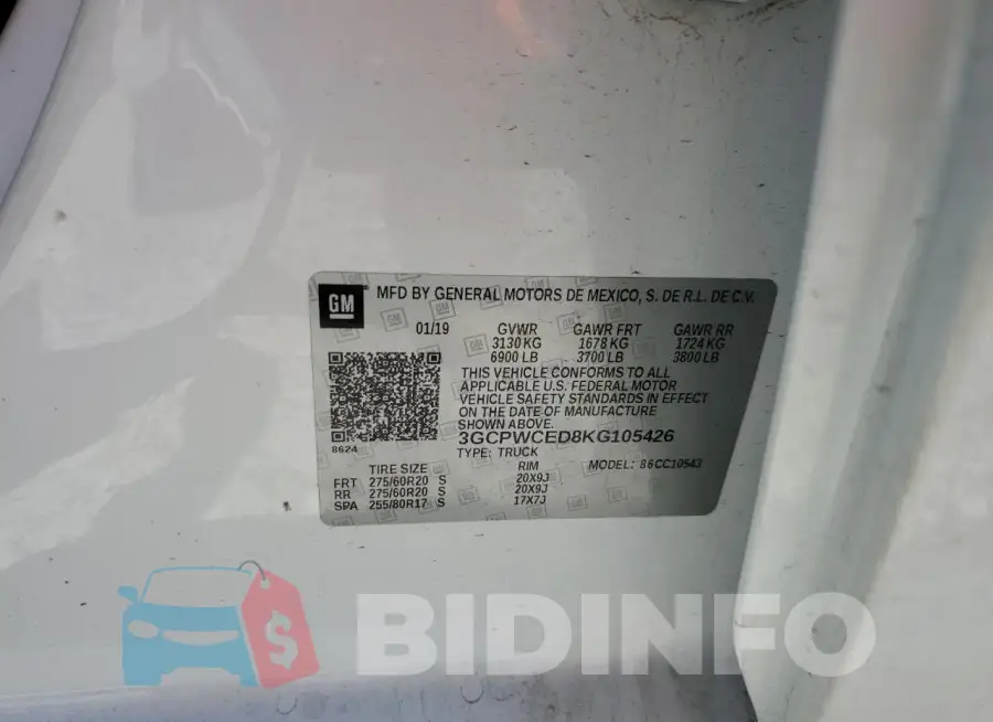 3GCPWCED8KG105426 Photo# 12