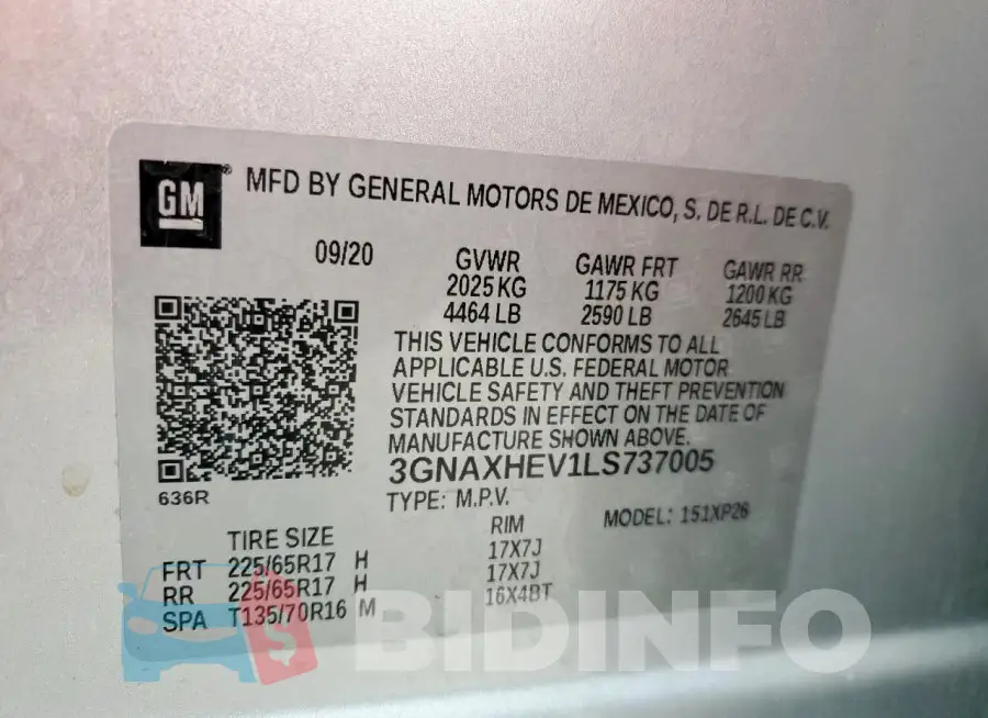 3GNAXHEV1LS737005 Photo# 13