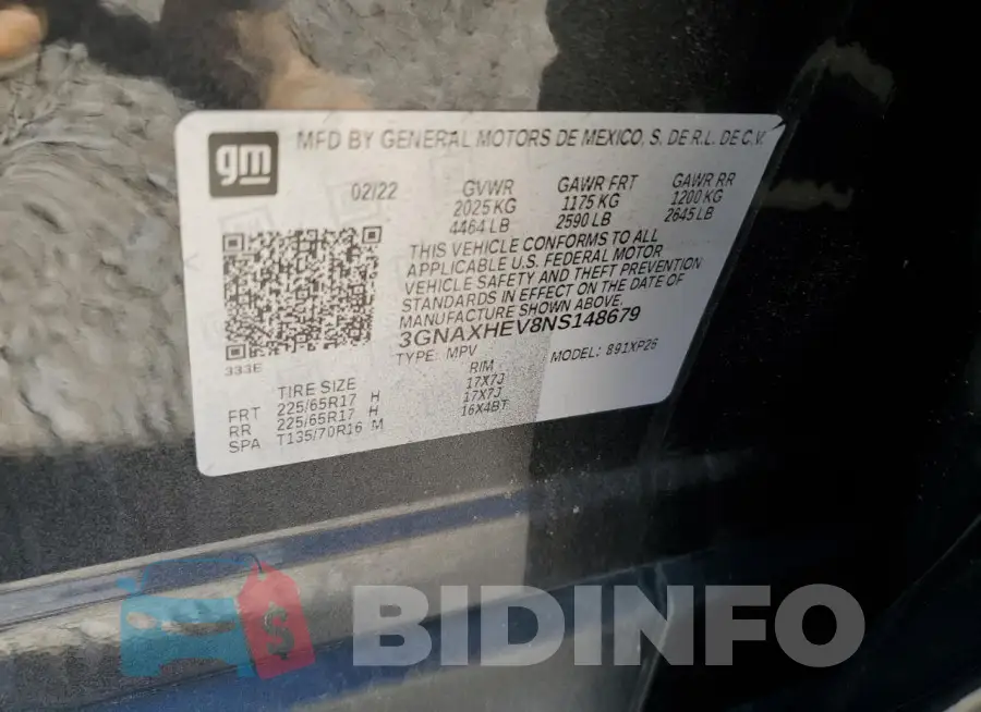 3GNAXHEV8NS148679 Photo# 13