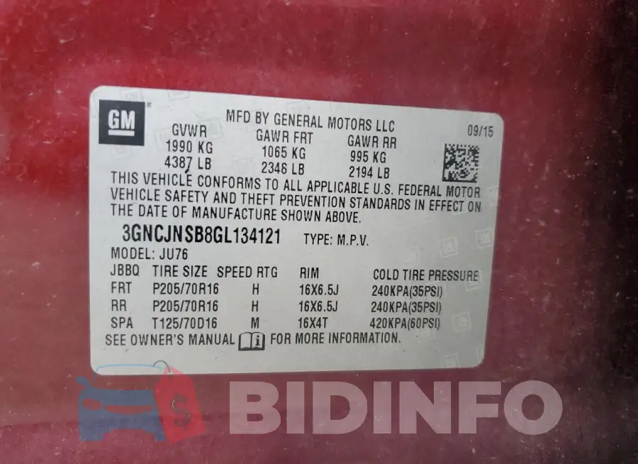 3GNCJNSB8GL134121 Photo# 13