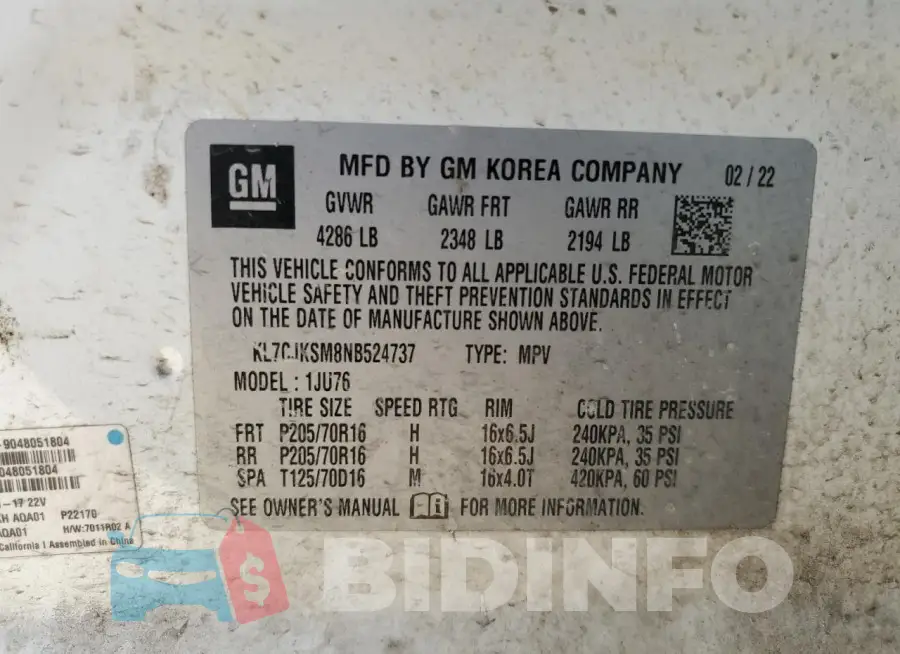 KL7CJKSM8NB524737 Photo# 14