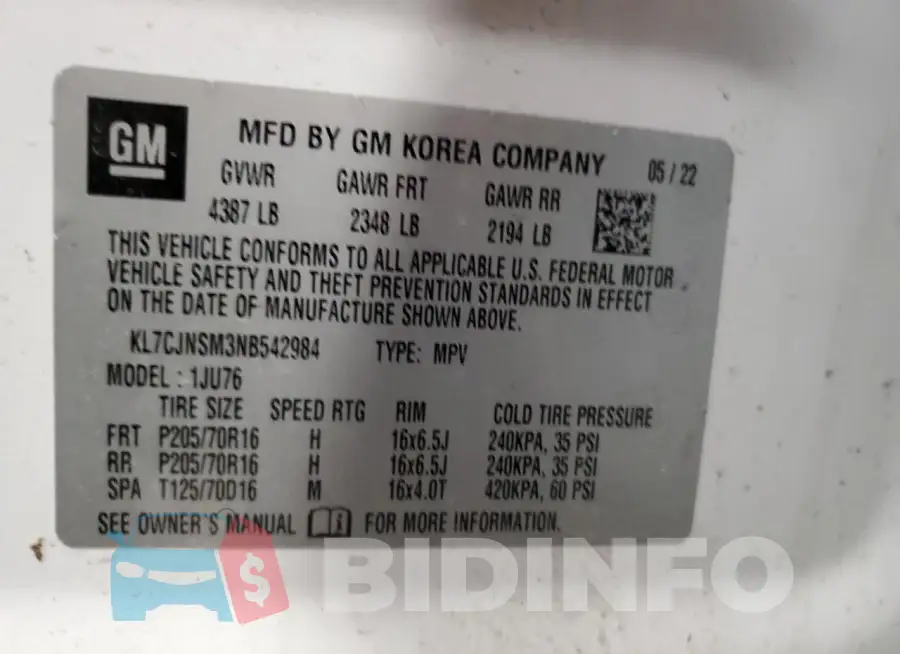 KL7CJNSM3NB542984 Photo# 14