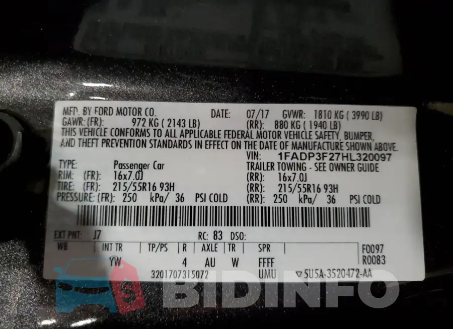 1FADP3F27HL320097 Photo# 13
