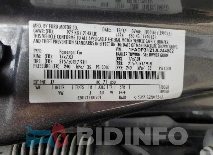 1FADP3H21JL244802 Photo# 12