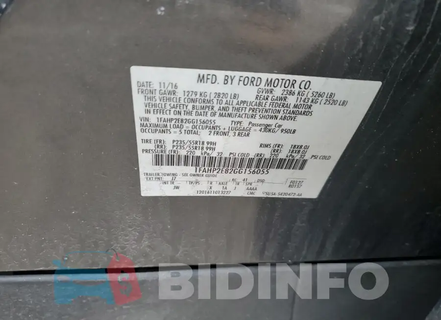 1FAHP2E82GG156055 Photo# 12