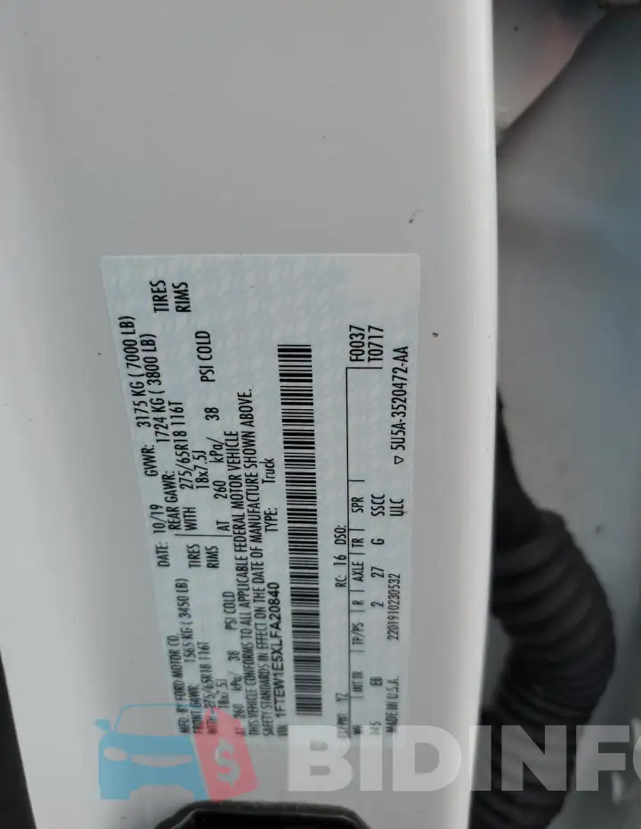 1FTEW1E5XLFA20840 Photo# 12