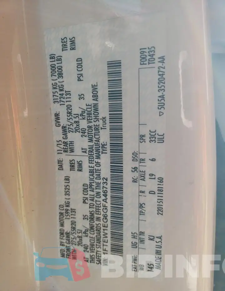 1FTEW1EG6GFA46732 Photo# 12