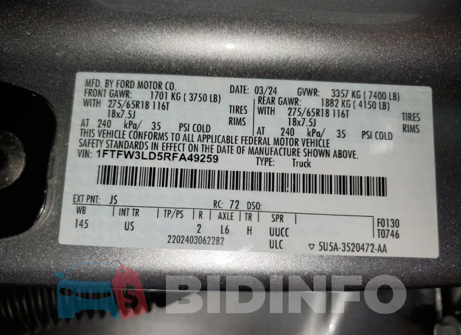 1FTFW3LD5RFA49259 Photo# 12