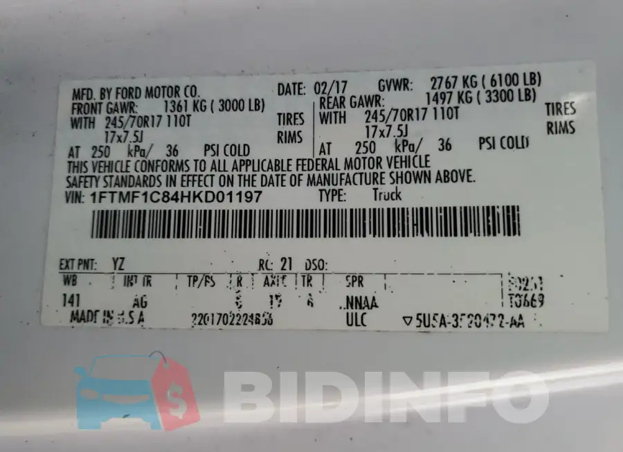 1FTMF1C84HKD01197 Photo# 12