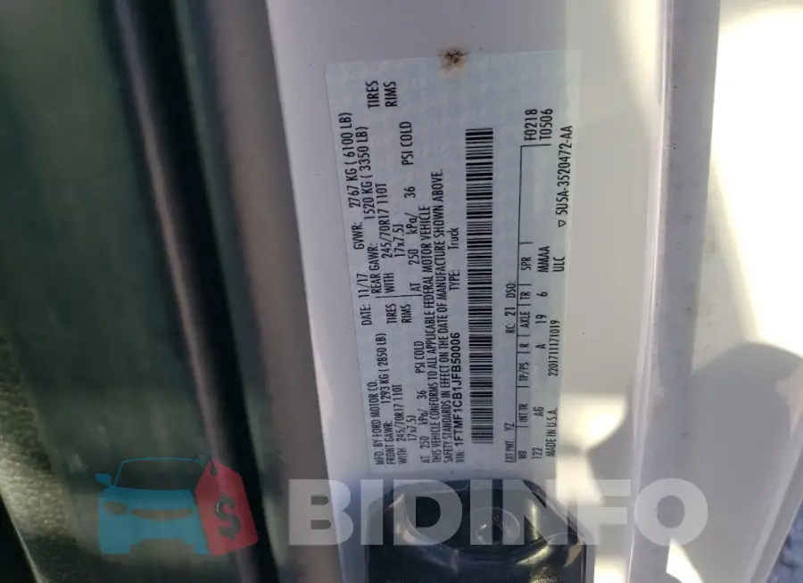 1FTMF1CB1JFB50006 Photo# 12