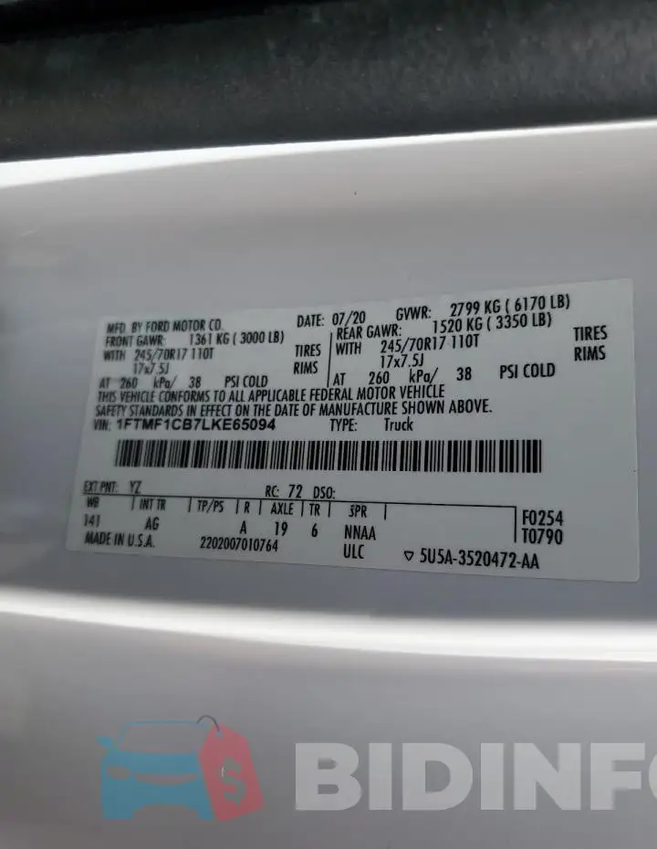 1FTMF1CB7LKE65094 Photo# 12
