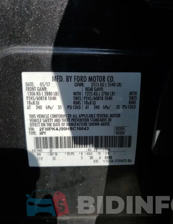 2FMPK4J99HBC16643 Photo# 14