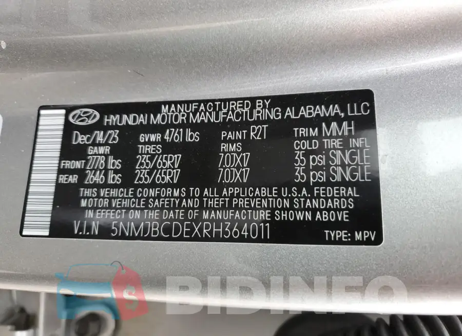 5NMJBCDEXRH364011 Photo# 13