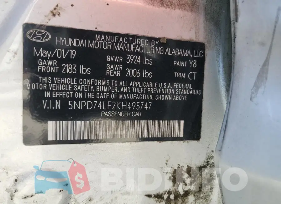 5NPD74LF2KH495747 Photo# 12