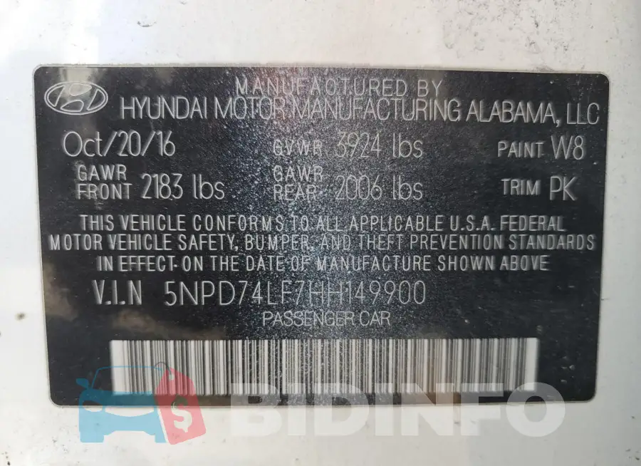 5NPD74LF7HH149900 Photo# 13