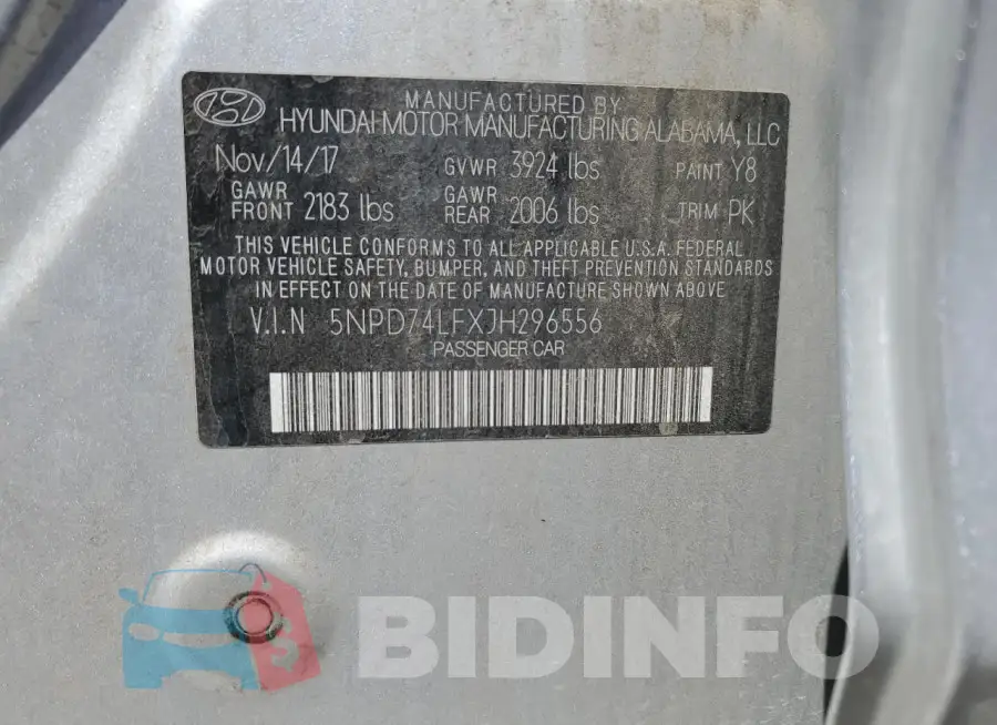 5NPD74LFXJH296556 Photo# 12