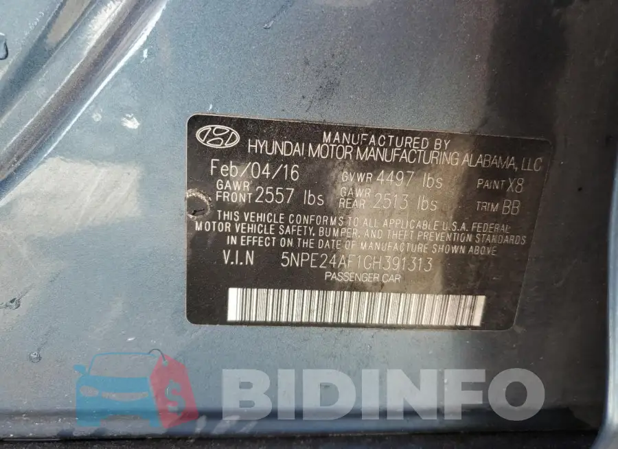 5NPE24AF1GH391313 Photo# 12