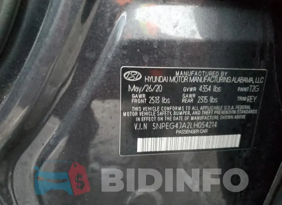 5NPEG4JA2LH054214 Photo# 12