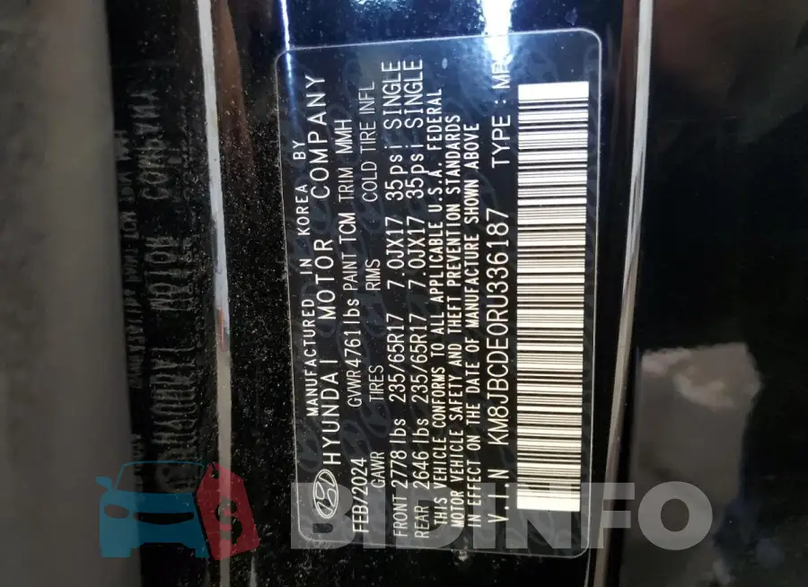 KM8JBCDE0RU336187 Photo# 13