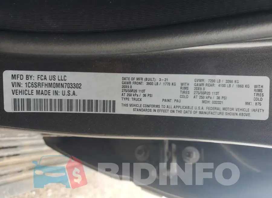 1C6SRFHM0MN703302 Photo# 13