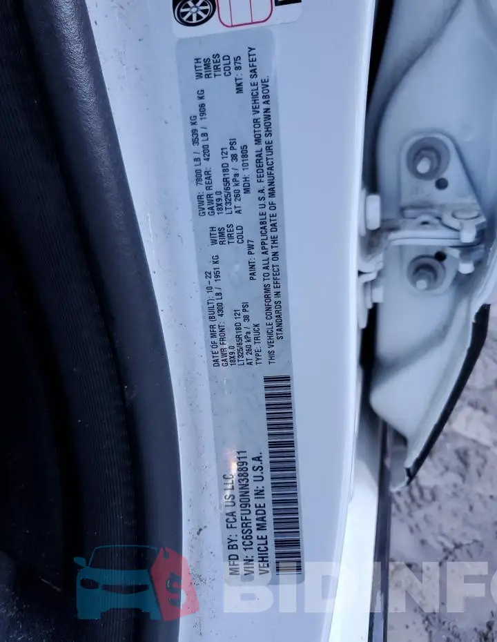1C6SRFU90NN388911 Photo# 12