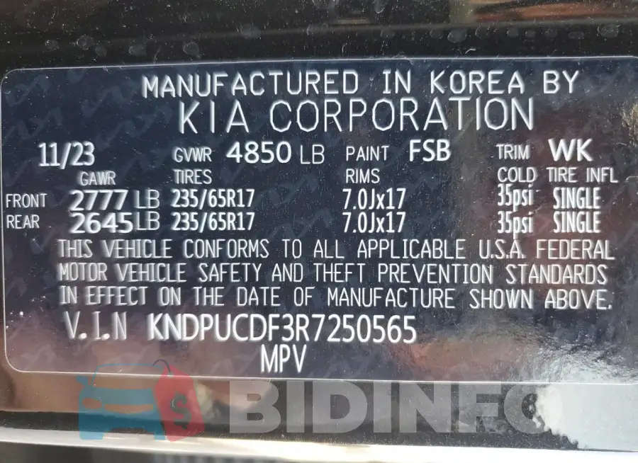 KNDPUCDF3R7250565 Photo# 13