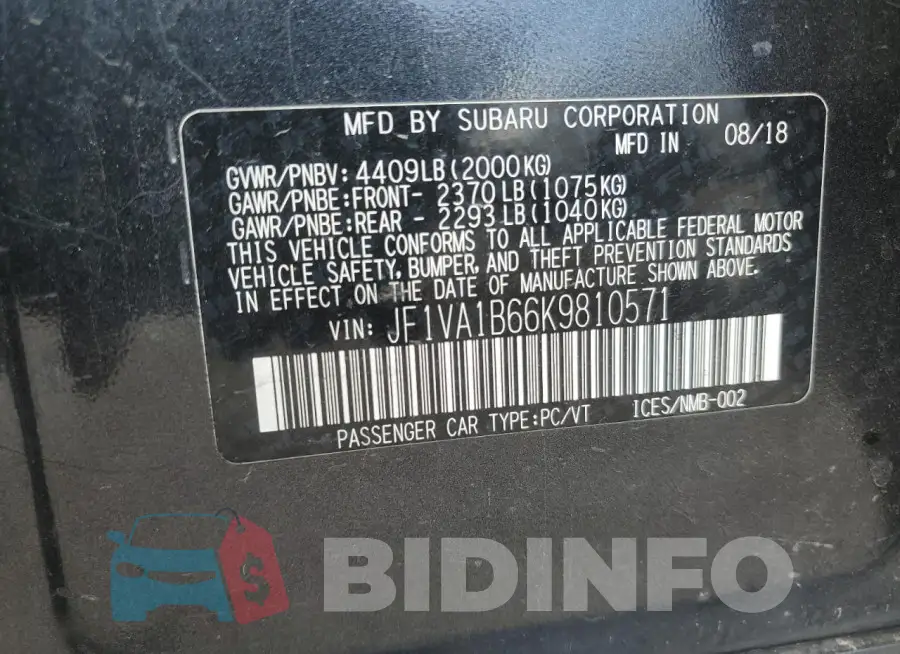 JF1VA1B66K9810571 Photo# 12
