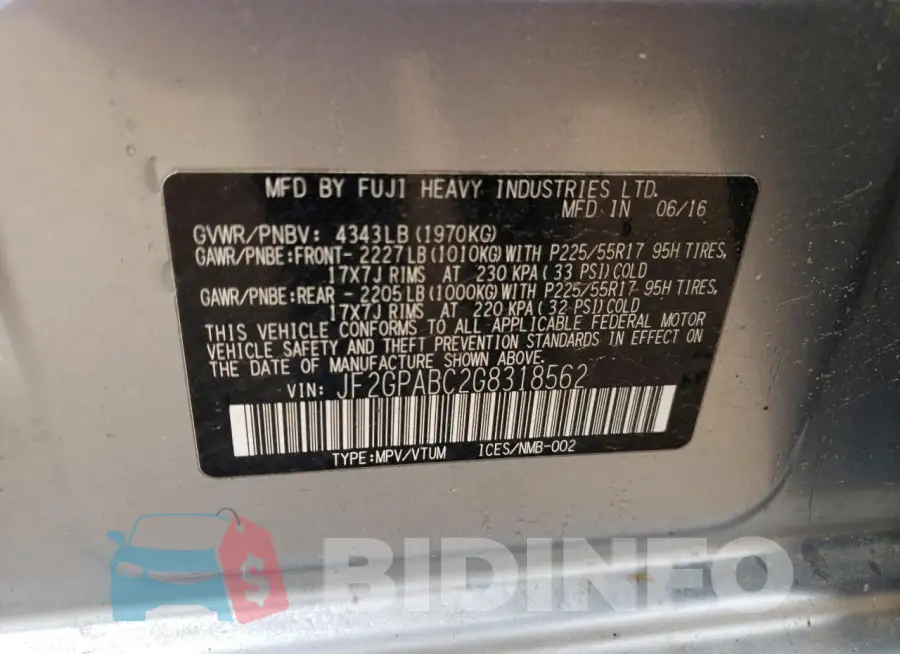 JF2GPABC2G8318562 Photo# 13