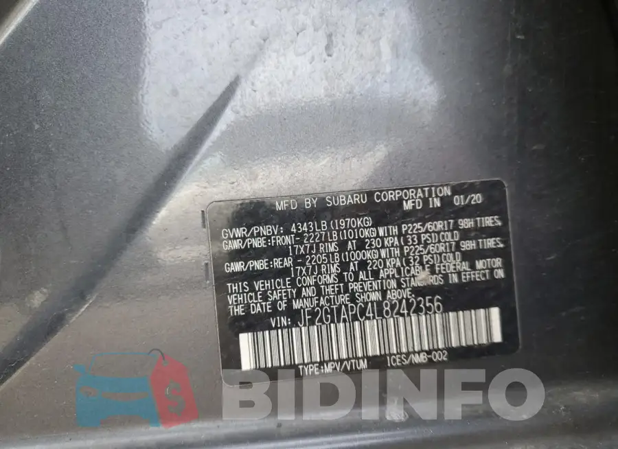 JF2GTAPC4L8242356 Photo# 14