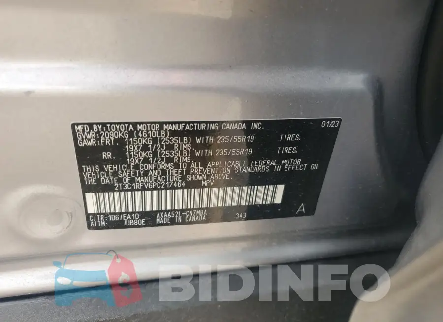 2T3C1RFV6PC217464 Photo# 13