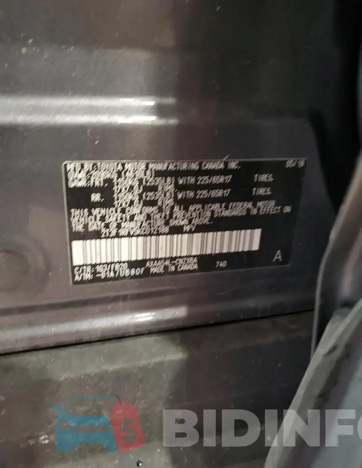 2T3F1RFV5KC012188 Photo# 14