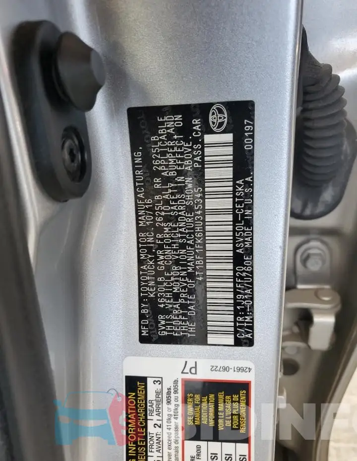 4T1BF1FK6HU345345 Photo# 12