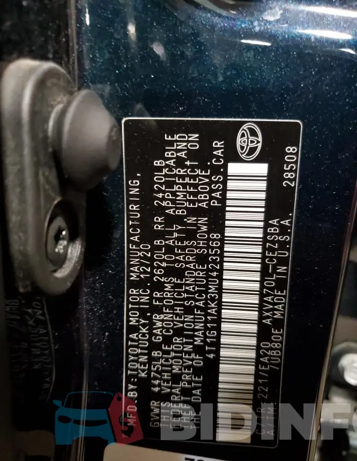 4T1G11AK3MU423568 Photo# 12