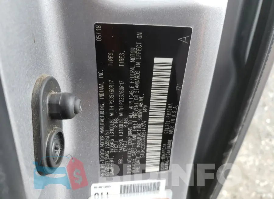 5TDKZ3DC6JS944274 Photo# 14