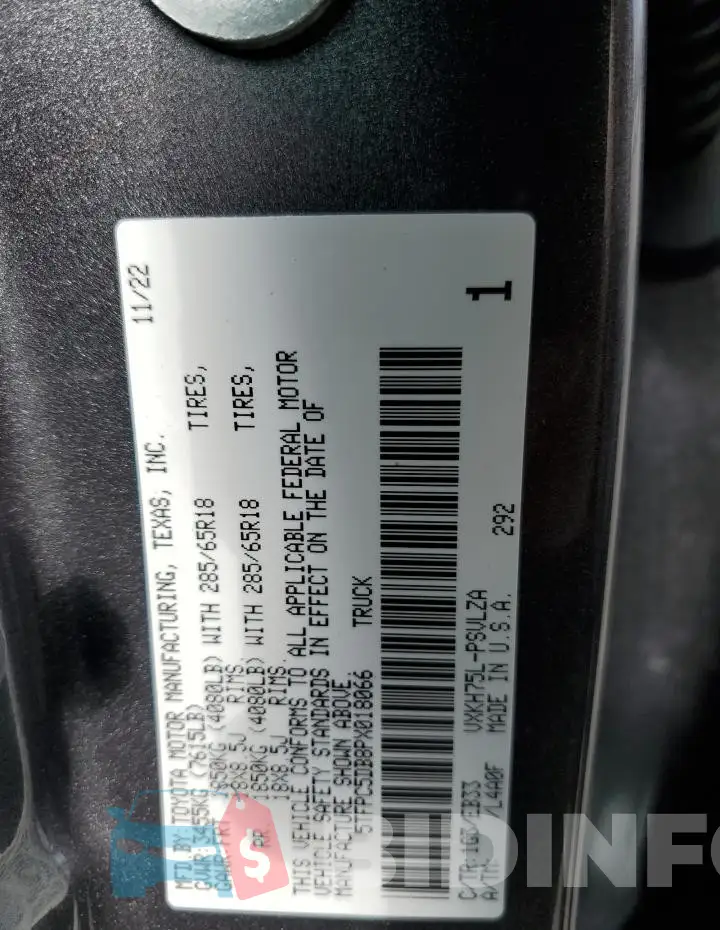 5TFPC5DB8PX018066 Photo# 12