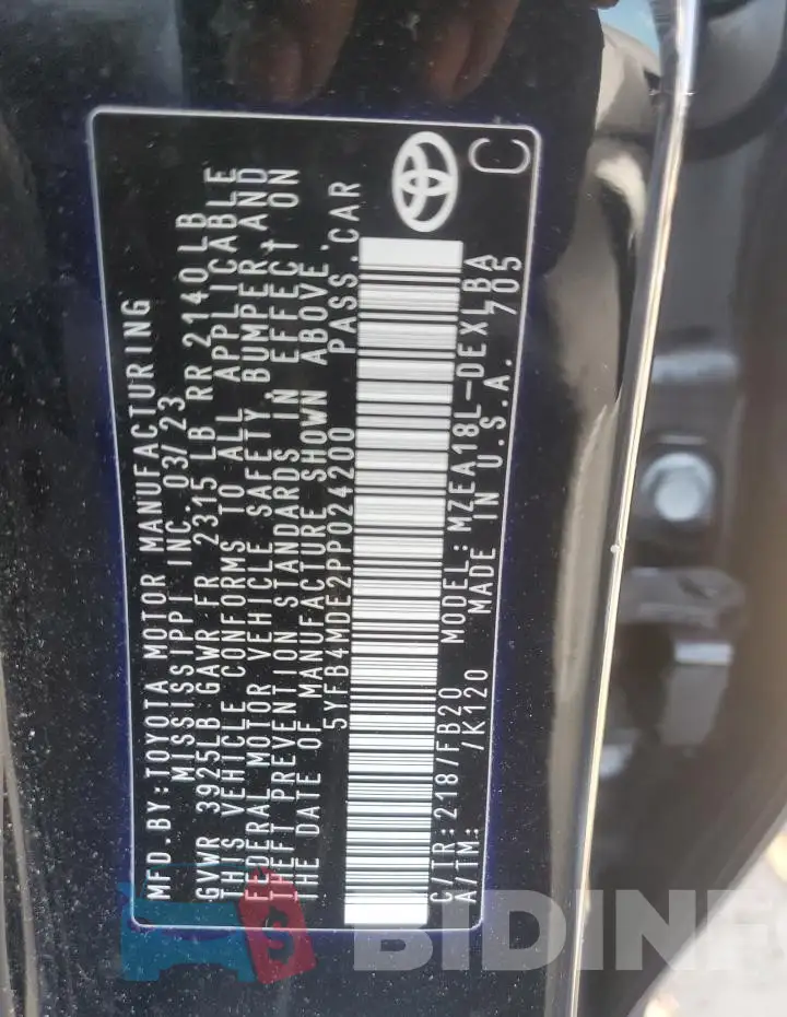 5YFB4MDE2PP024200 Photo# 12