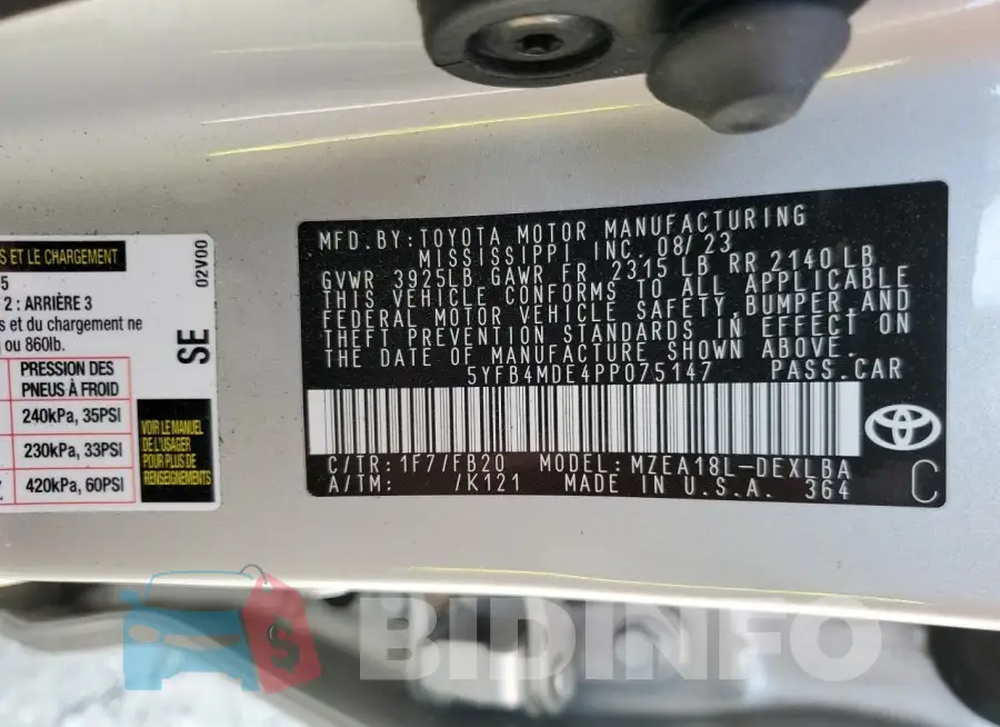5YFB4MDE4PP075147 Photo# 12